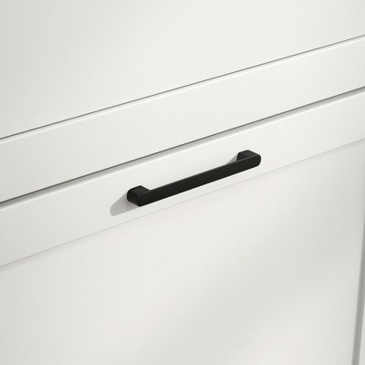 White MDF Shoe Storage Cabinet with Flip Drawers and Open Shelf