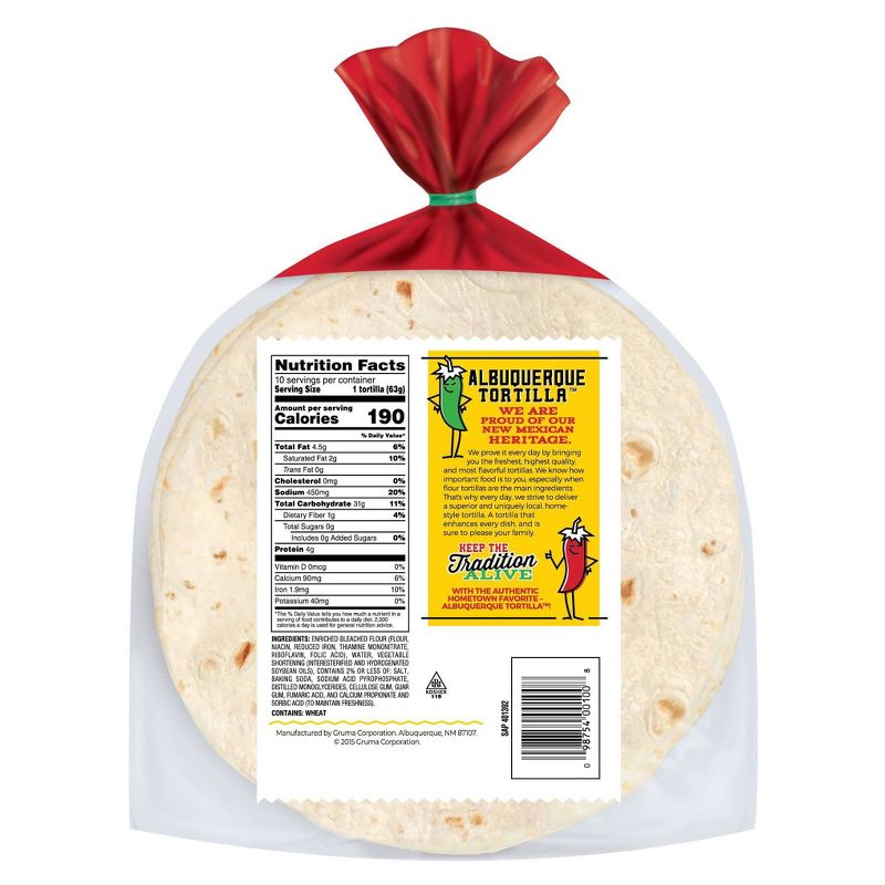 Albuquerque Homestyle Taco Size Flour Tortillas - 21.67oz/10ct, 2 of 4