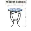 Jiallo Mosaic Art Collection Blue Daisy Accent Table - 3 of 4