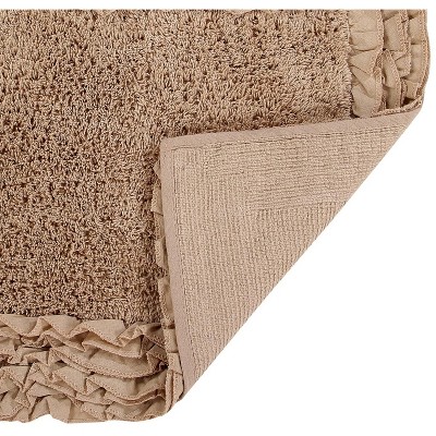 Beige Shaggy Border 100% Cotton 20" x 60" Bath Rug