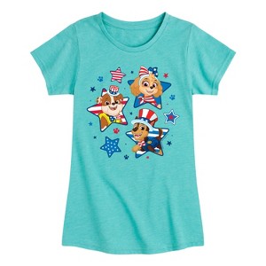 Girls' - Paw Patrol - Americana Fitted Short Sleeve Graphic T-Shirt - 1 of 4