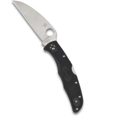 Spyderco Endura 4 FRN Black Wharncliffe Folding Pocket Knife with 3.78" VG-10 PlainEdge Steel Blade | Swift, Ambidextrous, One-Handed Opening, Black