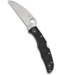 Spyderco Endura 4 FRN Black Wharncliffe Folding Pocket Knife with 3.78" VG-10 PlainEdge Steel Blade | Swift, Ambidextrous, One-Handed Opening, Black - 1 of 4