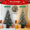 4.5 FT  Premium Snow Flocked Artificial Christmas Tree, Mini Xmas Pine Tree for Christmas Decoration,Yard,Home,Office - 4 of 4