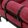 Airsurfer Modern 59" Loveseat Sofa Couch, 2-Seater with USB Ports and Unique Cylindrical Armrests, Comfortable Fabric Sofa for Living Room - 3 of 4