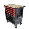 Rolling Tool Cart With 4-Drawers Wooden Top Wheels Locking System Multifunctional Metal Tool Trolley For Garage Warehouse Repair Shop - 4 of 4