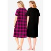 Dreams & Co. Plus Size 2-Pack Short-Sleeve Sleepshirt - 3 of 4