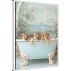 Amanti Art Blue Lagoon Lion Cubs by Niky Rahner Framed Canvas Wall Art - 2 of 4
