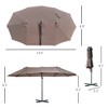 Okak 8.9 Ft Double-Sided Cantilever Patio Umbrella,Large Offset Umbrella for Patio,Hanging Umbrella Outdoor with Crank,Cross Base,Brown - 3 of 4