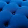 BirdRock Home Tufted Round Ottoman - Velvet Foot Stool - Navy - 3 of 4