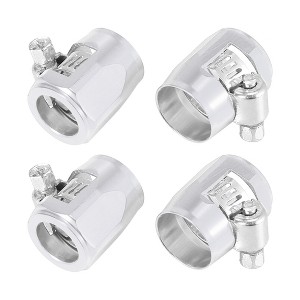 Unique Bargains Hose Finisher Flexible Rubber Pipe Clamp for Oil Fuel Tube 4 Pcs - 1 of 4