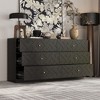 FUFU&GAGA Art - Deco Black Dresser: 6 Drawers with Geometric Patterns, Elevate Your Living Room - 2 of 4