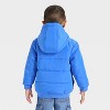 Toddler Boys' Colorblock Striped Heavyweight Puffer Jacket - Cat & Jack™ Blue - 2 of 3
