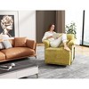 360-Degree Swivel Square Accent Sofa Chair, Plush Fabric Lounge Chair with Gold Metal Legs, Comfortable Armchair for Living Room - 4 of 4