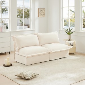 NicBex Couches for Living Room Single Deep Seat Sofa Couch Fabric Slip-covered Armchair with 1 Big Back Cushion and 2 Big Toss Pillows - 1 of 4