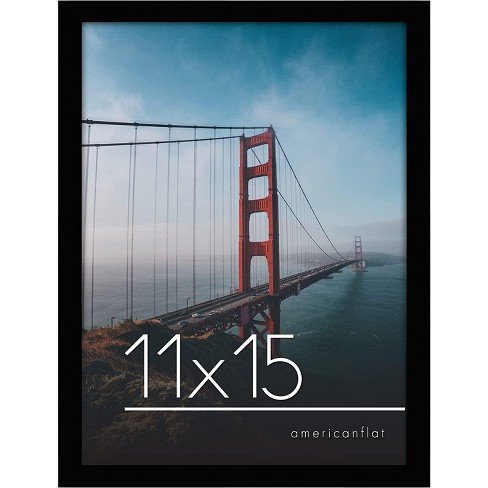 Americanflat Picture Frame with shatter-resistant glass - Wall Mounted Horizontal and Vertical Formats - image 1 of 4