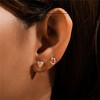Heart CZ Flat Back Earrings for Cartilage Helix Tragus Lobe 16g Gold Plated Sterling Silver 1 pair by Ginger Lyne - 4 of 4