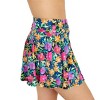 Calypsa Women's High Waisted Chlorine Resistant Flowy Swim Skirt With Attached Shorts - 3 of 4