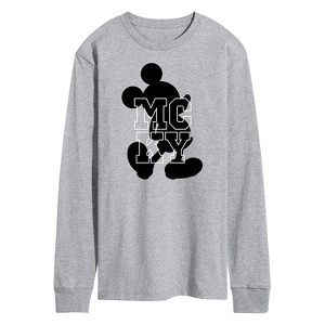 Men's - Disney - Silhouette Mickey Mouse Long Sleeve Graphic T-Shirt - 1 of 4