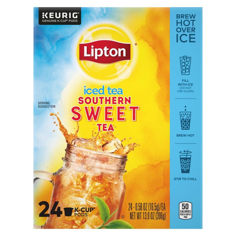 Lipton Southern Sweet Iced Tea Caffeinated Keurig K-Cup Pods - 24ct, 1 of 7