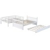 VASIP full Over full Rubber Wood Bunk Bed with 2 Drawers, Convertible into 2 full Beds, full Size Bunk Bed with Ladder and Safety Guardrails ,White - 3 of 4