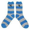 Harry Potter Ravenclaw Raven Mascot Adult Blue & Gray Striped Chenille Crew Socks - 2 of 4