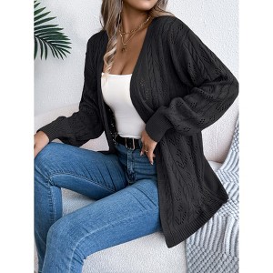Women's Long Sleeve Crochet Cardigan Sweater for All Seasons Lightweight - 1 of 4