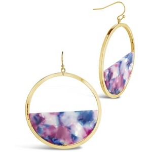 SHINE by Sterling Forever 2.5" Half Circle Resin Dangle Earrings - 1 of 3