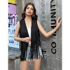 Acekool Women's 70s Fringe Vest - Retro Faux Suede Sleeveless Jacket with Bohemian Tassels, Western & Hippie Style - 4 of 4