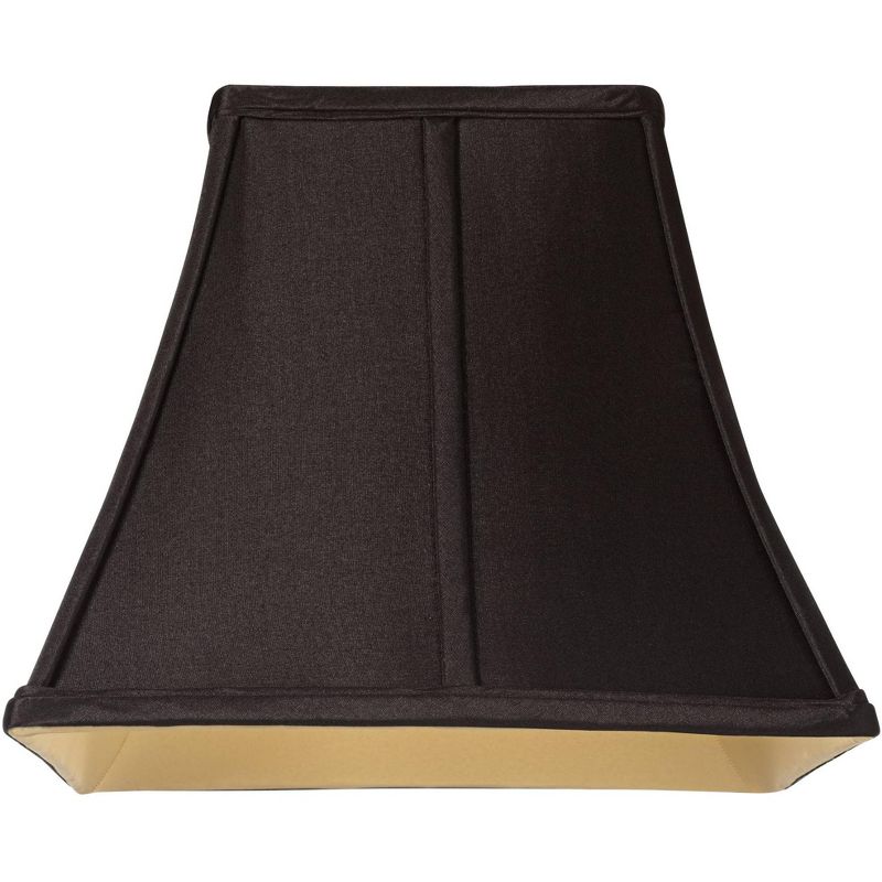 Springcrest Set of 2 Square Lamp Shades Black Small 6" Top x 11" Bottom x 9.75" High Spider Replacement Harp and Finial Fitting, 4 of 8