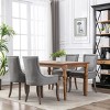 Mid-Century Modern Upholstered Dining Chairs Set of 2 with Nailhead Trim and Solid Wood Legs for Kitchen or Dining Room-Baofuwish - 3 of 4