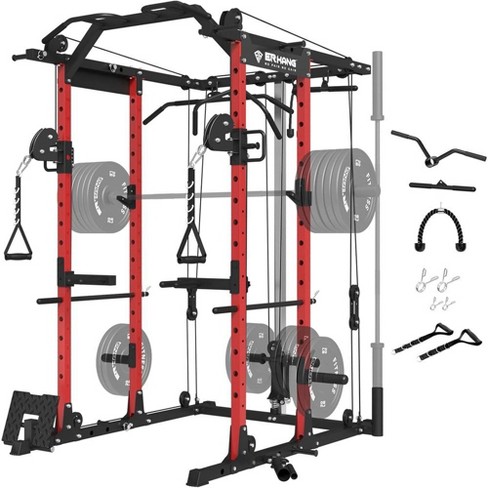 Er Kang Power Cage, 1500lbs Power Rack With Cable Crossover System ...