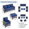Buenhomino 7-Piece Outdoor Patio Set – 4 Single Chairs, 2 Ottomans & Sofa, All-Weather Wicker Furniture with Cushions, Beige - 4 of 4