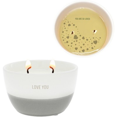 Pavilion Gift Company - Love You - 11 oz - 100% Soy Wax Reveal Double Wick Candle Scent: Tranquility - Flame Candles