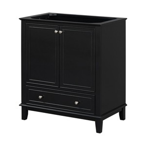 ChicFurnit Bathroom Storage Cabinets Bathroom Floor Storage Cabinet Functional Bathroom Cabinet with Drawer for Bathroom, Black, 29.5"*17.8"*33.8" - 1 of 4