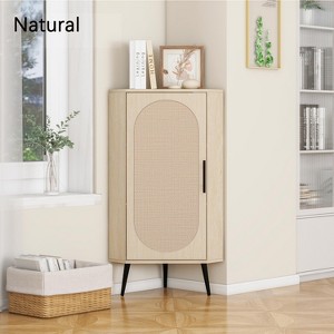 Hrinhom 39.4"H Corner cabinet,Freestanding Corner Tables - 1 of 4