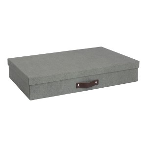 Bigso Sverker Canvas Fiberboard Storage Box with Lid, Legal, Art & Paper Organizer, 17.1"x12.2"x3.3" - 1 of 4