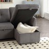 NicBex Velvet Sleeper Sectional Sofa,L-Shaped Couch with Reversible Storage Chaise for Living Room,Apartment,Office,Gray - 4 of 4