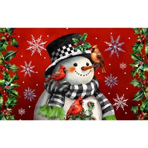Briarwood Lane Winter Doormat 30x18 Indoor Outdoor Snowman With Cardinals For Winter Doormat - 1 of 4
