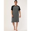 Lars Amadeus Men's Comfy Lounge Soft Loose Short Sleeves Sleep Nightgown - 3 of 4