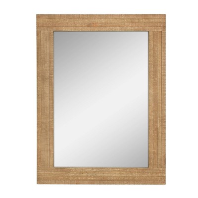 24" x 18" Rectangle Worn Wood Wall Mirror Brown - Stonebriar Collection