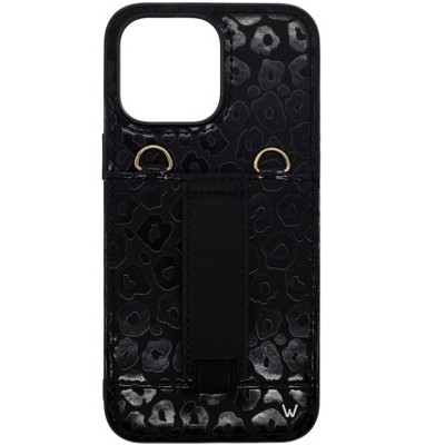 Walli Cases Blacked Out Leopard Purse Phone Case with Wallet and Finger Strap