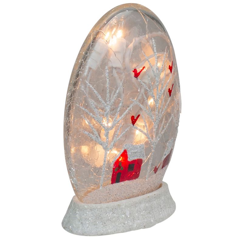 Northlight 5.5" Lighted Glass Clearly Winter Oval Orb with Base Christmas Decoration, 2 of 4