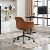 INFURNIC Task and Office Chairs Mid Century Modern Rolling Swivel Ergonomic Chair with Back Support, Brown, 21.4"*24.2"*34.2" - 4 of 4