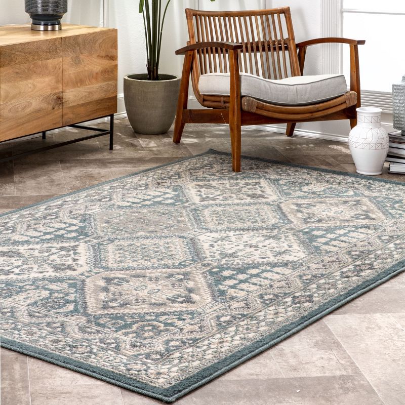 nuLOOM Becca Traditional Tiled Transitional Geometric Area Rug for Living Room Bedroom Dining Room Kitchen, 3 of 13