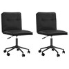 vidaXL Dining Chair Set of 2 Black Faux leather, plywood, metal Medium - 2 of 4