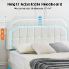 Floating Bed Frame with Led Lights Modern Upholstered Platform Bed Frame No Box Spring Needed Easy Assembly Grey - 2 of 4