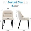 Acekool Beige Linen Upholstered Dining Chairs Set of 2 with  Wood Legs – Modern Side Chairs for Kitchen & Dining Room - 2 of 4