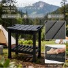 Waterproof Storage Shelf Bench, Black HDPE Shower Stool with Handle & Non-Slip Pads for Indoor Outdoor Bathroom-3irtyhousy - 3 of 4