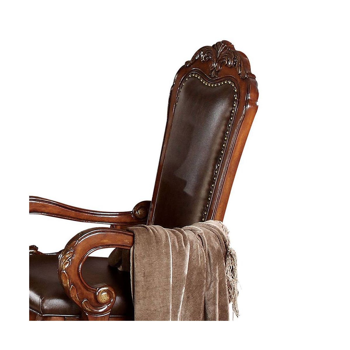 Acme Furniture Dresden Dining Chairs Brown Synthetic Leather/Cherry Oak Finish - thumbnail 2